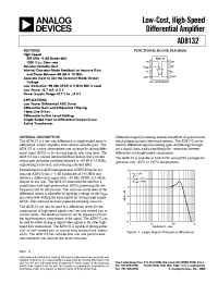 Datasheet AD8132 manufacturer Analog Devices