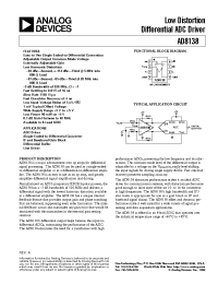 Datasheet AD8138 manufacturer Analog Devices