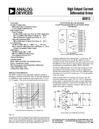 Datasheet AD815 manufacturer Analog Devices