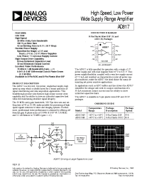 Datasheet AD817A manufacturer Analog Devices