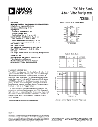 Datasheet AD8184 manufacturer Analog Devices