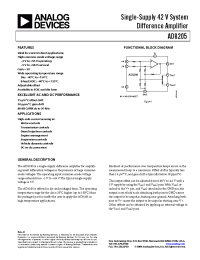 Datasheet AD8205YR-REEL manufacturer Analog Devices