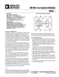 Datasheet AD834 manufacturer Analog Devices