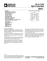 Datasheet AD8343ARU-REEL manufacturer Analog Devices