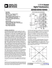 Datasheet AD8400A10 manufacturer Analog Devices