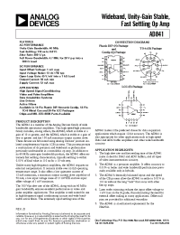 Datasheet AD841 manufacturer Analog Devices