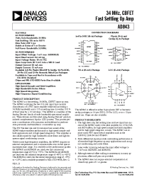 Datasheet AD843JR-16-REEL7 manufacturer Analog Devices