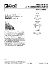 Datasheet AD8527 manufacturer Analog Devices