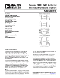 Datasheet AD8618ARU-REEL manufacturer Analog Devices