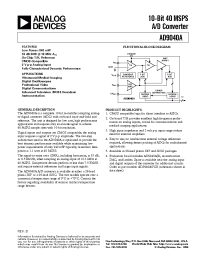 Datasheet AD9040APWB manufacturer Analog Devices