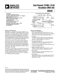 Datasheet AD9201 manufacturer Analog Devices