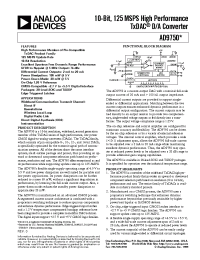 Datasheet AD9750 manufacturer Analog Devices