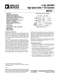 Datasheet AD9755 manufacturer Analog Devices