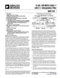 Datasheet AD9772A manufacturer Analog Devices