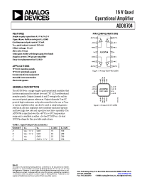 Datasheet ADD8704ARU-REEL manufacturer Analog Devices