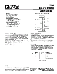 Datasheet ADG221KN manufacturer Analog Devices