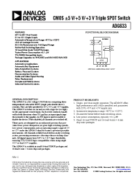 Datasheet ADG633 manufacturer Analog Devices
