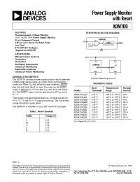 Datasheet ADM709 manufacturer Analog Devices