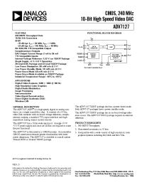 Datasheet ADV7127 manufacturer Analog Devices