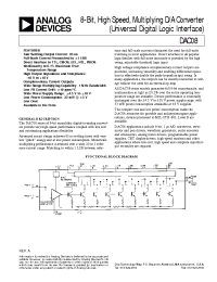 Datasheet DAC08 manufacturer Analog Devices