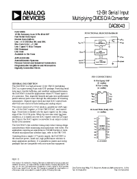 Datasheet DAC8043EZ manufacturer Analog Devices