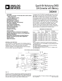 Datasheet DAC8408 manufacturer Analog Devices