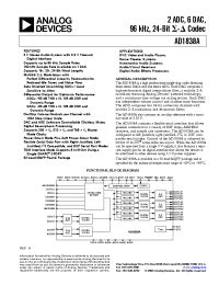 Datasheet EVAL-AD1838AEB manufacturer Analog Devices