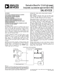 Datasheet EVAL-AD7472 manufacturer Analog Devices