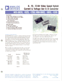 Datasheet HDH-0802 manufacturer Analog Devices