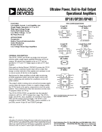 Datasheet OP181 manufacturer Analog Devices