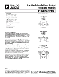 Datasheet OP-184 manufacturer Analog Devices