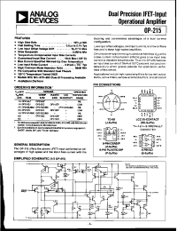 Datasheet OP-215CJ/883 manufacturer Analog Devices