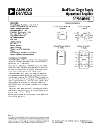 Datasheet OP-292 manufacturer Analog Devices