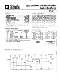 Datasheet OP-421BY manufacturer Analog Devices