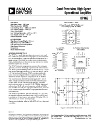 Datasheet OP467 manufacturer Analog Devices