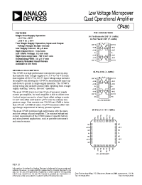 Datasheet OP490AY manufacturer Analog Devices