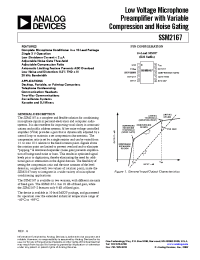 Datasheet SSM2167 manufacturer Analog Devices