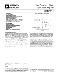 Datasheet SSM2211S manufacturer Analog Devices