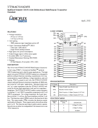 Datasheet UT54ACS164245SPC manufacturer Aeroflex