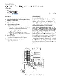 Datasheet UT7Q512 manufacturer Aeroflex