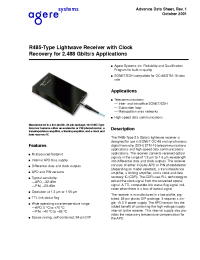 Datasheet R485CPBB manufacturer Agere