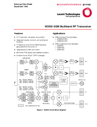 Datasheet W3020 manufacturer Agere