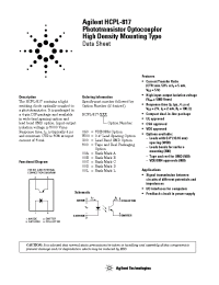 Datasheet HCPL-817-00B manufacturer Agilent