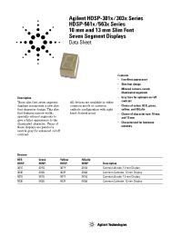 Datasheet HDSP-301A-0F000 manufacturer Agilent