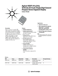 Datasheet HDSP-311A-0G000 manufacturer Agilent