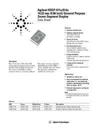 Datasheet HDSP-511A-0H000 manufacturer Agilent