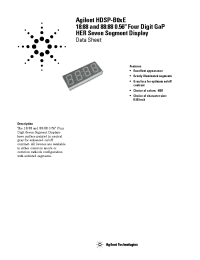 Datasheet HDSP-B02E00000 manufacturer Agilent