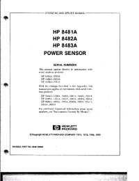 Datasheet HP8482A manufacturer Agilent