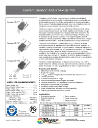 Datasheet ACS754LCB-100-PFF manufacturer Allegro
