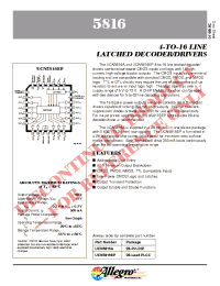 Datasheet UCN5816A manufacturer Allegro